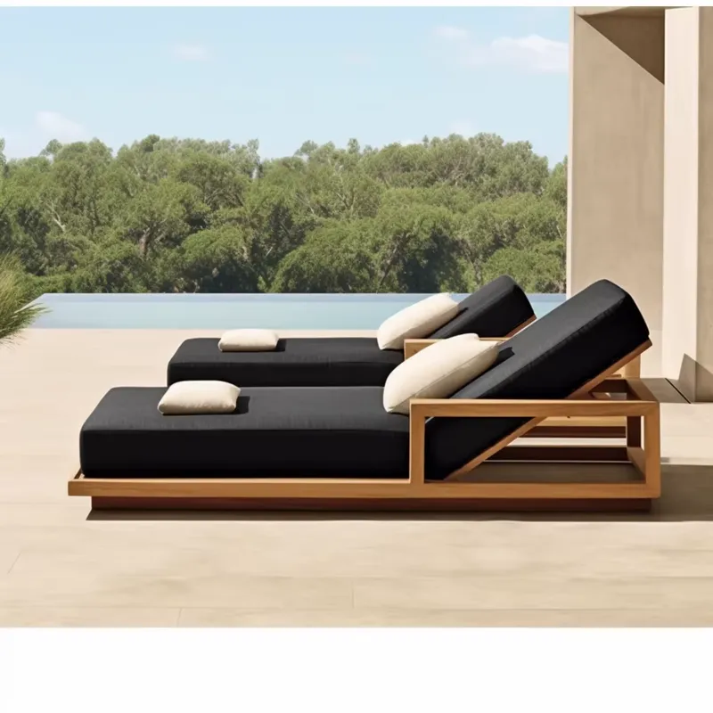 Outdoor Furniture In Sale - Hot Sale Strandbed Tuinmeubelen Teak Loungestoel