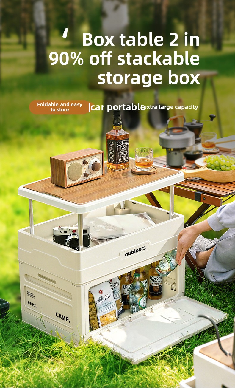 Outdoor Furniture Philippines - Camping Opvouwbare Opbergbox met Houten Deksel,