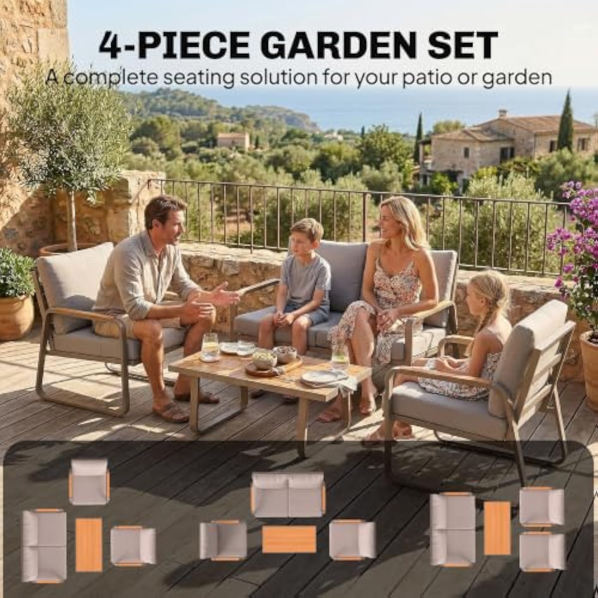 4-delige loungeset voor buiten - Outdoor Furniture Plus recensie en prijs