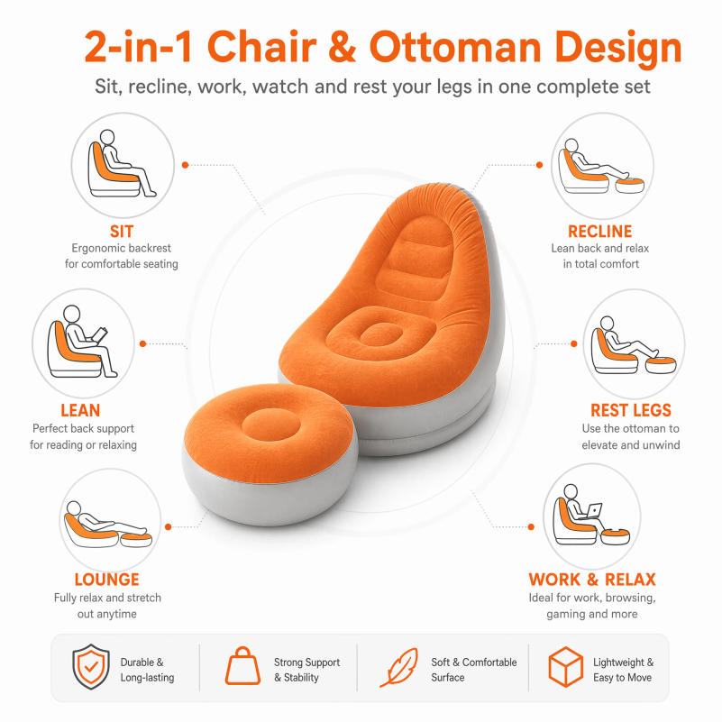 Opblaasbare Lazy Sofa Set met  - Outdoor Furniture Philippines recensie en prijs