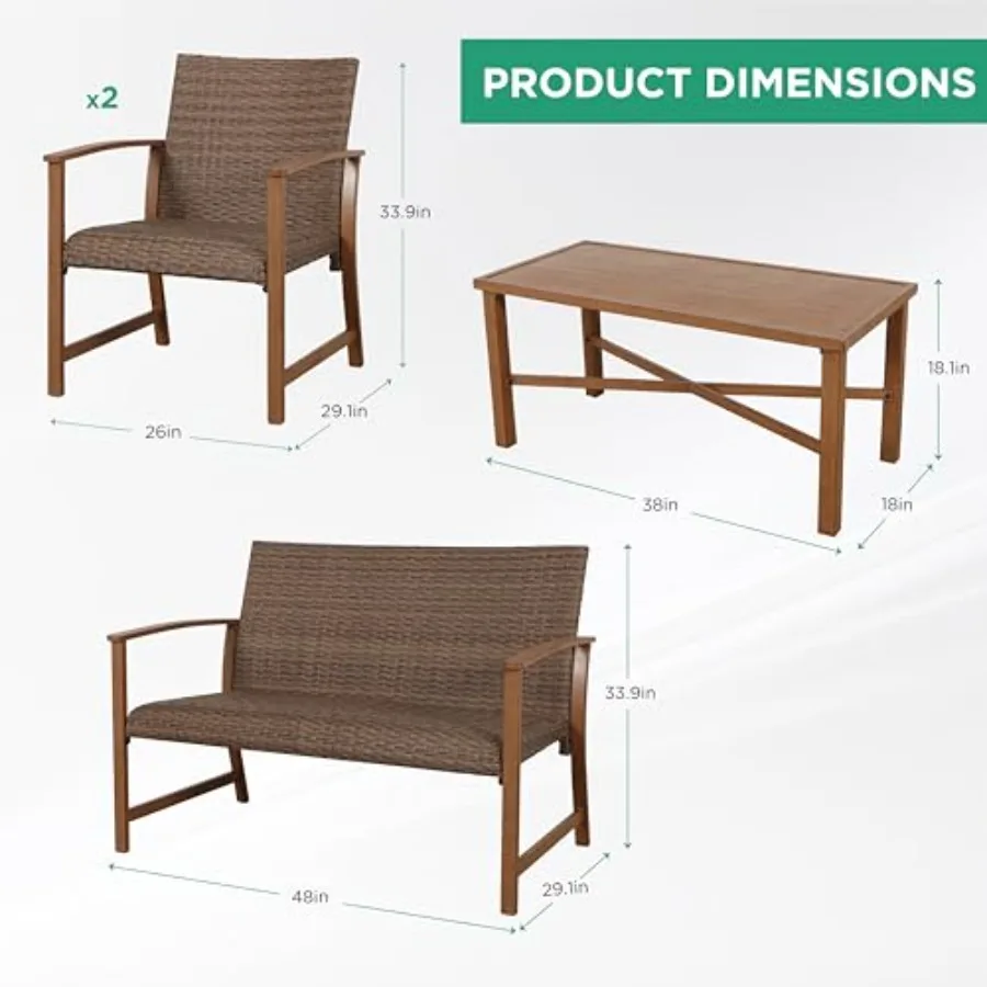 4-delige tuinset van riet voor - Outdoor Furniture Durable recensie en prijs
