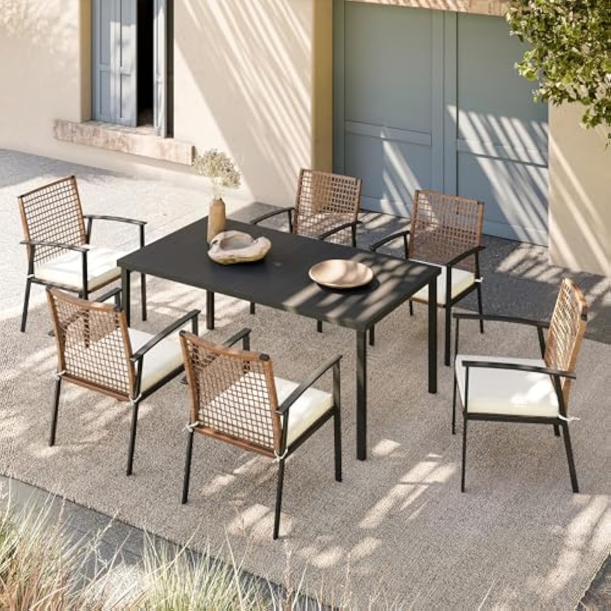 7-delige tuinset met 6 rotanst - Outdoor Furniture Plus recensie en prijs