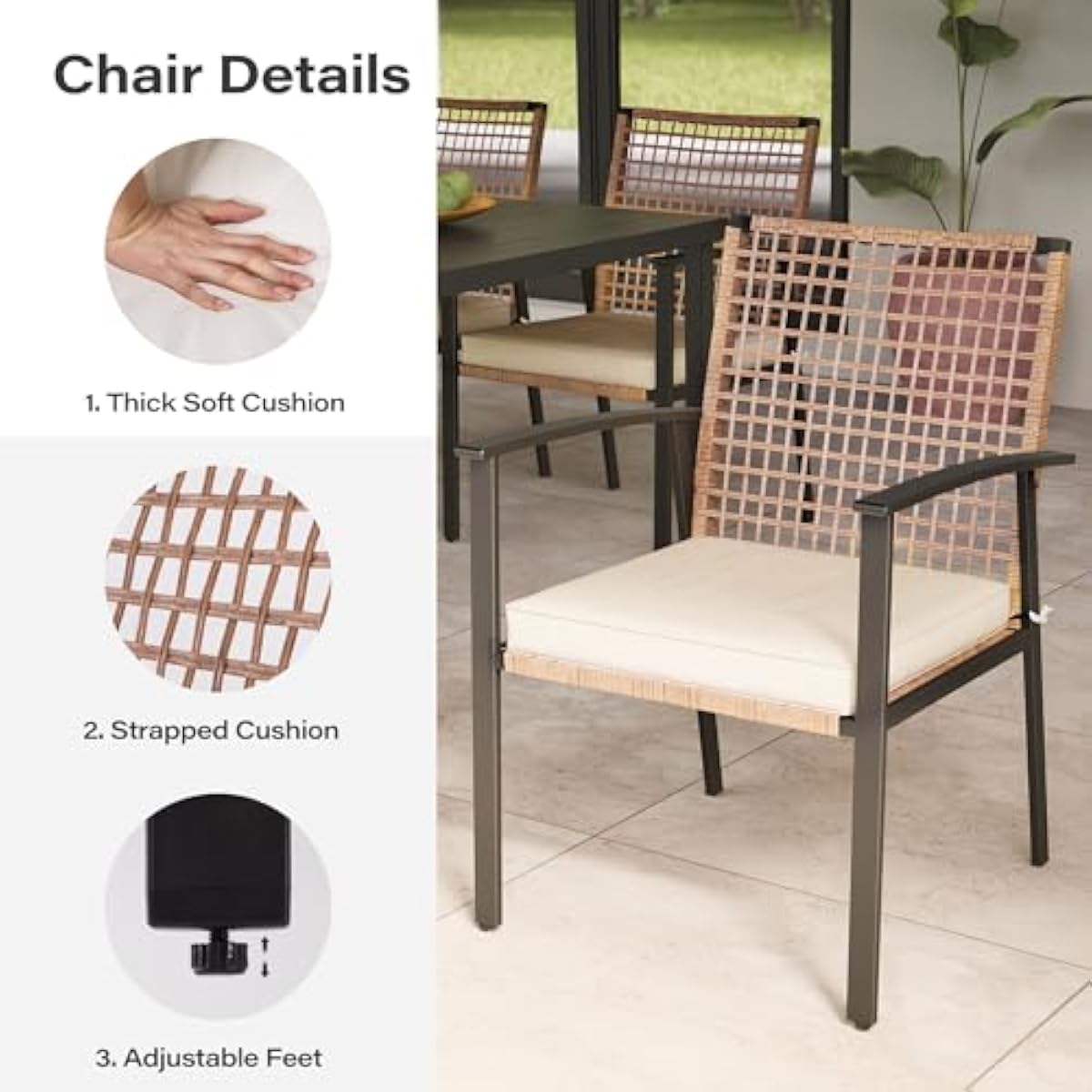 7-delige tuinset met 6 rotanst - Outdoor Furniture Plus recensie en prijs