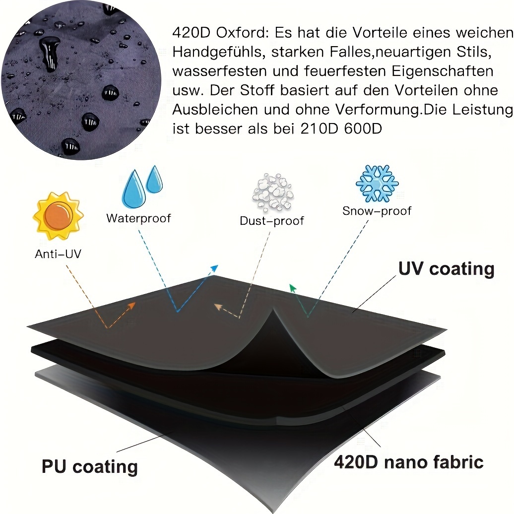 Zwarte buitenmeubelhoes, 420D  - Outdoor Furniture Philippines recensie en prijs